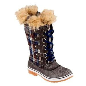 Sorel Snow Boots 6 Tofino Plaid Waterproof NWOB